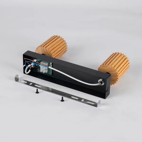 Brilagi - Corp de iluminat tip spot MODERN WOOD 2xGU10/8W/230V lemn de cauciuc/negru