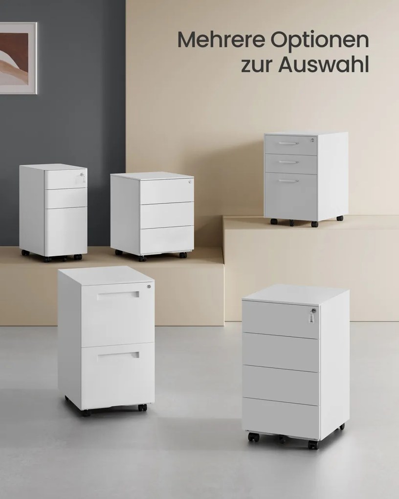 Fiset dulap birou Alb Songmics 39x45x69.4 cm
