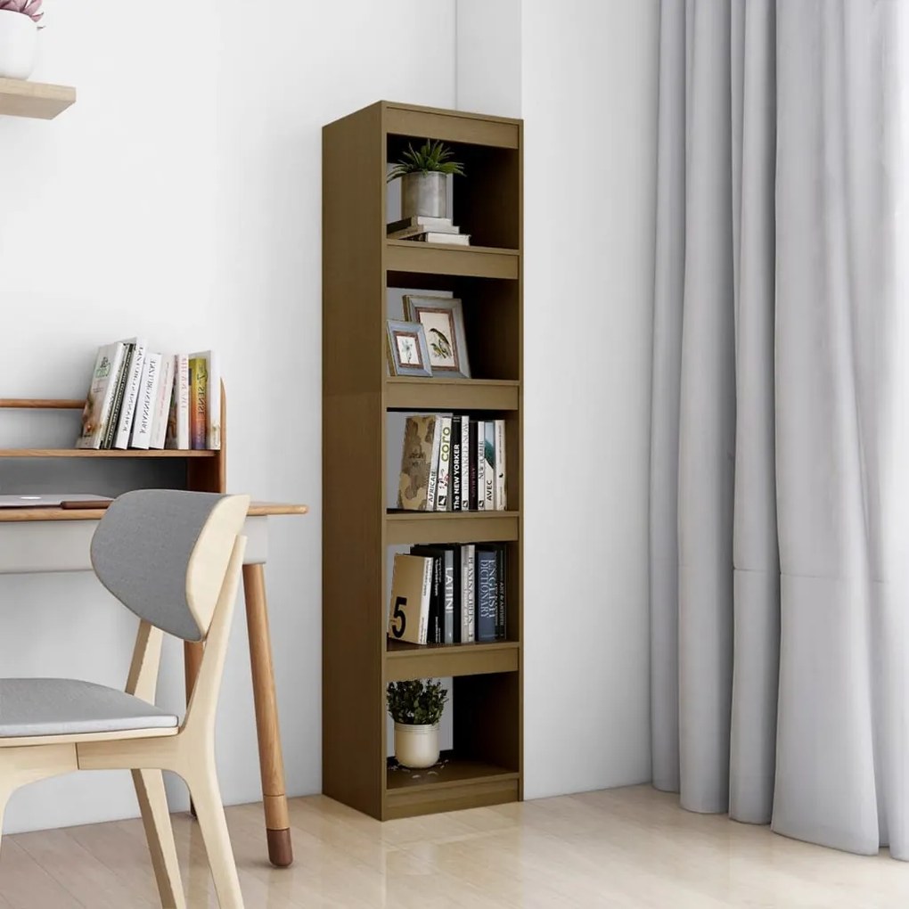 808151 vidaXL Bibliotecă/Separator cameră maro miere 40x30x167,5 cm lemn pin