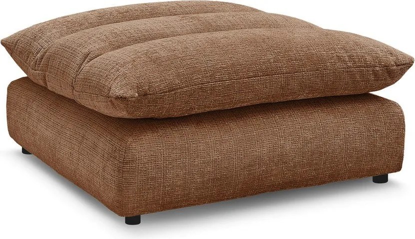 Taburet portocaliu cu tapițerie din chenille Neil – Bobochic Paris