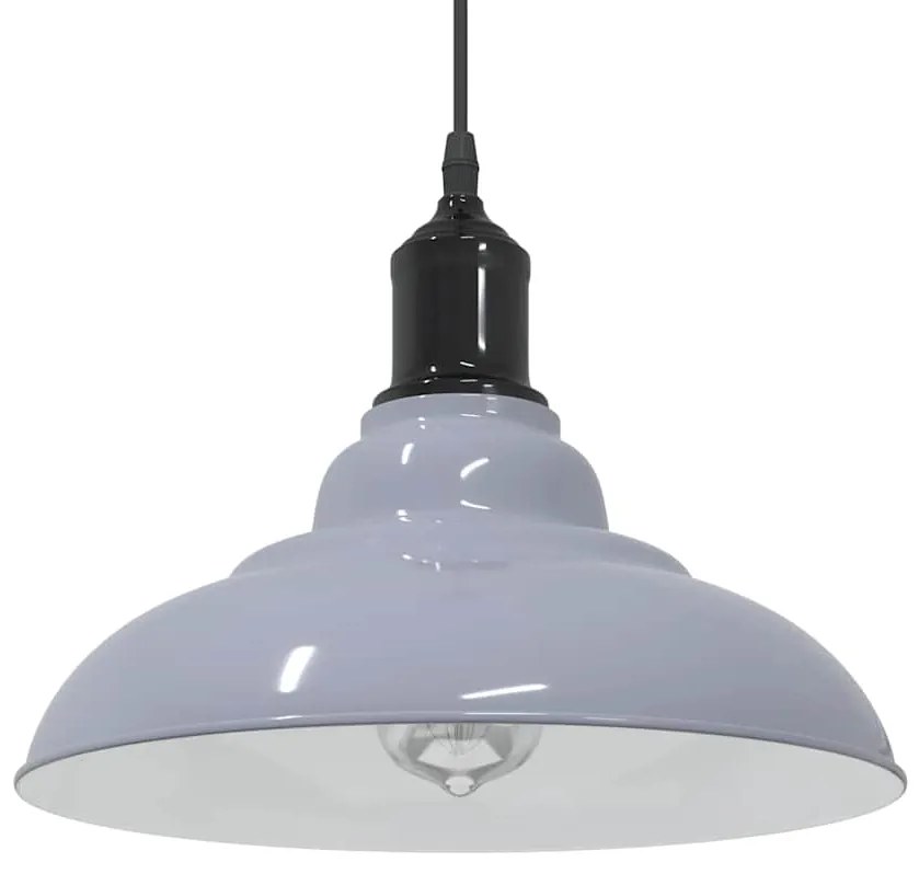 vidaXL Lampă suspendată reglabilă pe înălțime E27 gri lucios metal