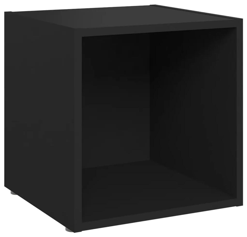 805501 vidaXL Comodă TV, negru, 37x35x37 cm, lemn prelucrat