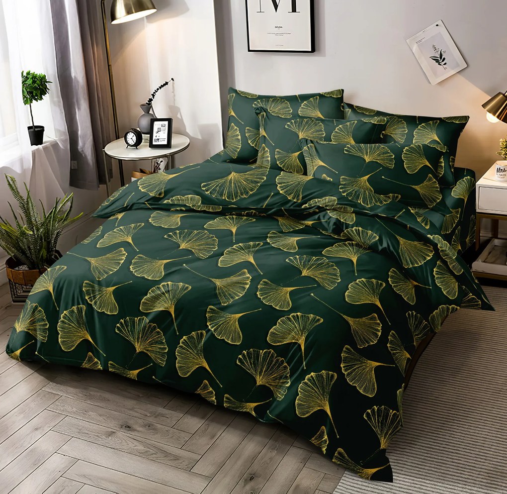 Lenjerie de pat din microfibra verde, ADOWA Dimensiune lenjerie de pat: 2 buc 70 x 80 cm | 200 x 220 cm