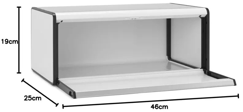 Cutie de pâine Brabantia Fall Front 1003246, 18 l, 46.5x25 cm, Montare pe perete, Fără amprente, Alb