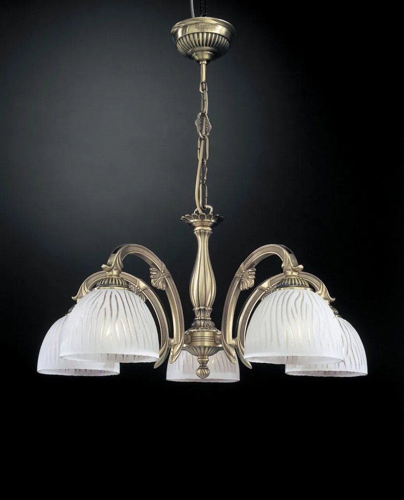 Candelabru clasic design italian din alama, sticla 5650 RA-L. 5650/5