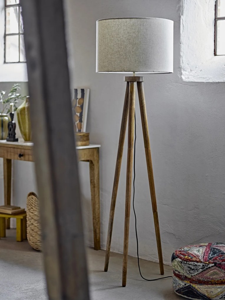 Lampă decorativă de podea din lemn de mango cu bază tripod, culoare maro, 46×156 cm, „Etienne”