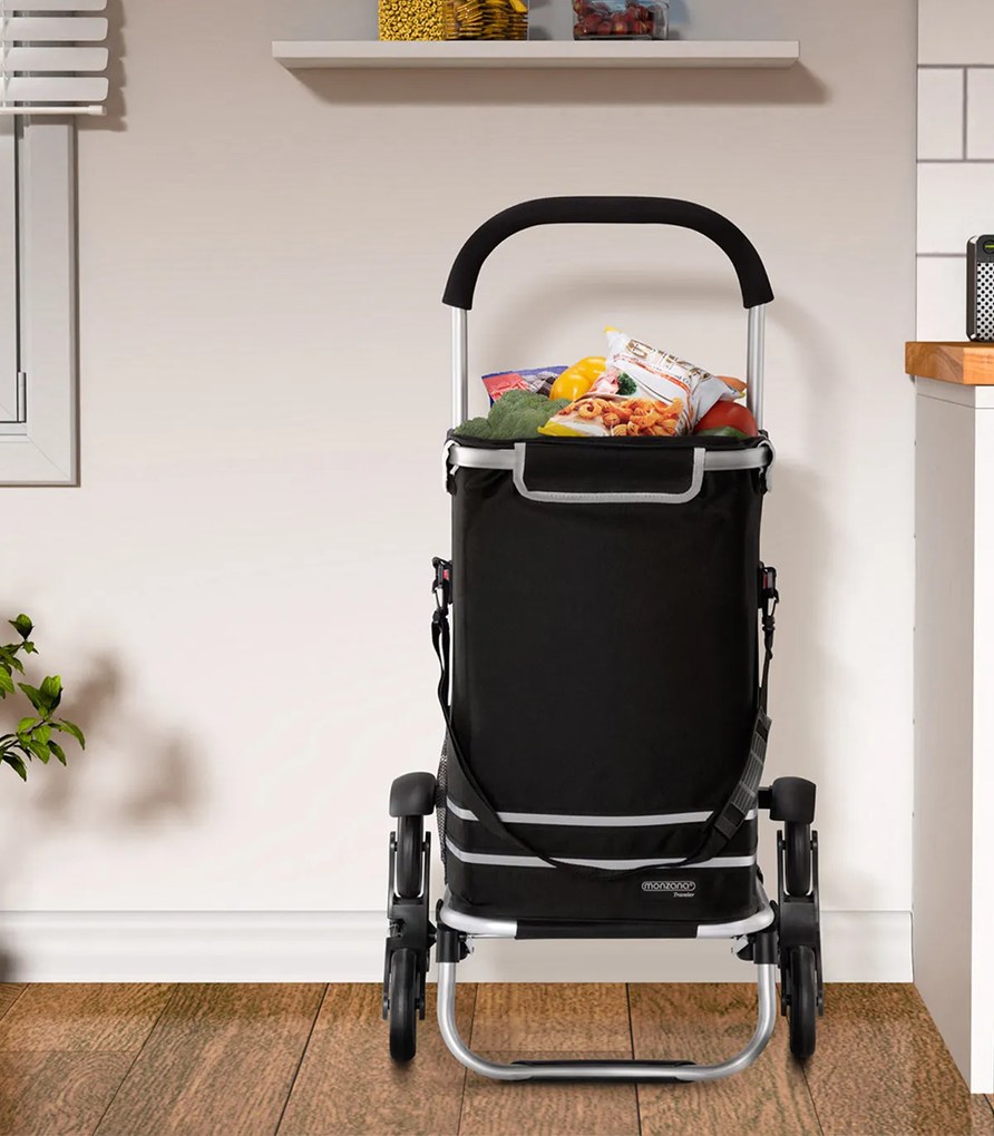 Carucior cumparaturi  Stairs Climber pliabil husa detasabila 3 roti  Metal/Poliester Negru