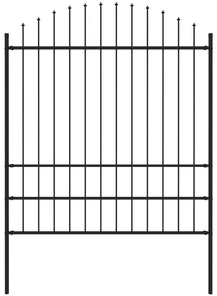 vidaXL Gard de grădină cu vârf tip suliță din oțel, 181x200 cm, negru