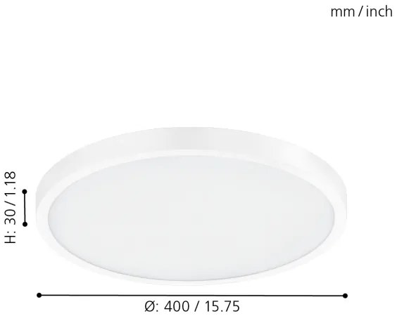 Eglo 97262 - Plafonieră LED FUEVA 1 1xLED/25W/230V albă rotundă 2500 lm