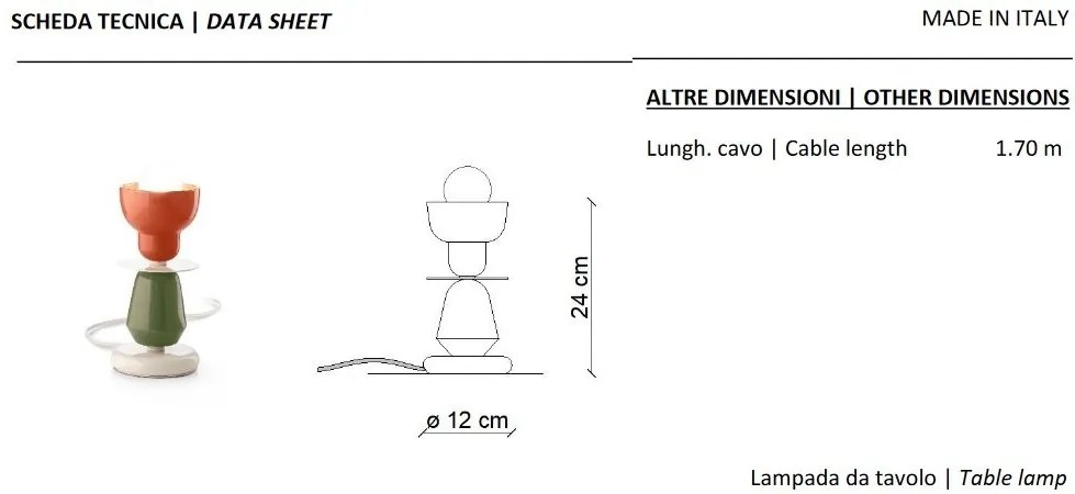 Veioza din ceramica design italian realizata manual BERIMBAU