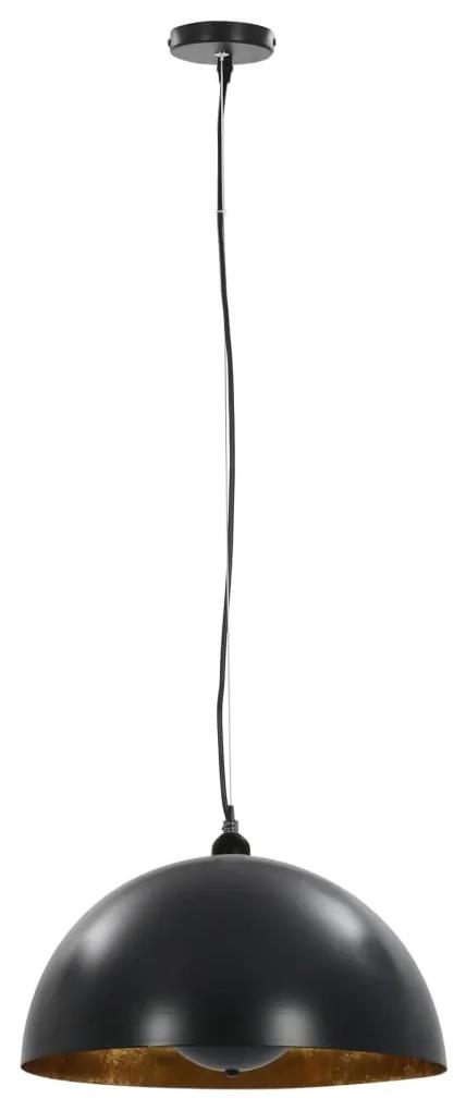 Lustre, 2 buc., negru si auriu, semisferic, 40 cm, E27 40 cm, 2, 40 cm