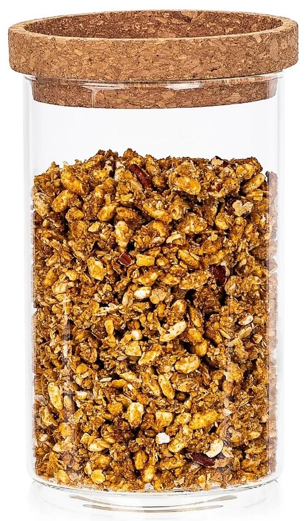 Doză de sticlă pentru alimente cu capac 4Home Cork , 850 ml, 850 ml