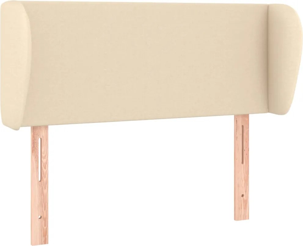 vidaXL Tăblie de pat cu aripioare crem 103x23x78/88 cm textil