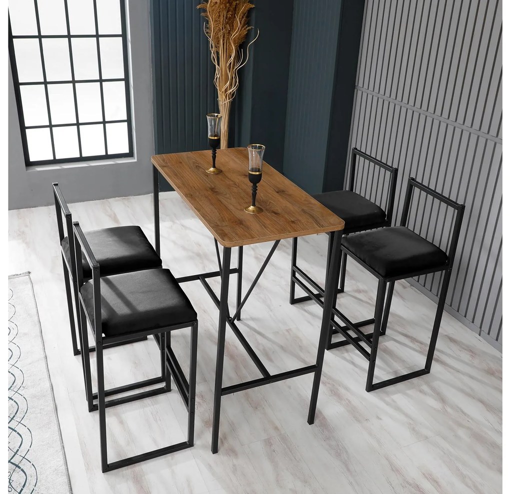 Set de sufragerie Nathaniel (nuc + negru). 1089615