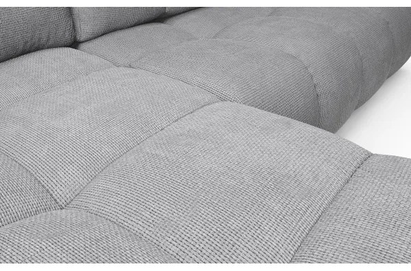 Colțar extensibil ALMADA, tapițat, cu spațiu de depozitare, orientare stânga, gri