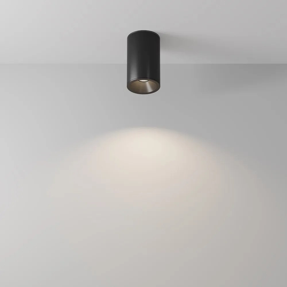 Spot aplicat design modern Zoom negru 6,5cm