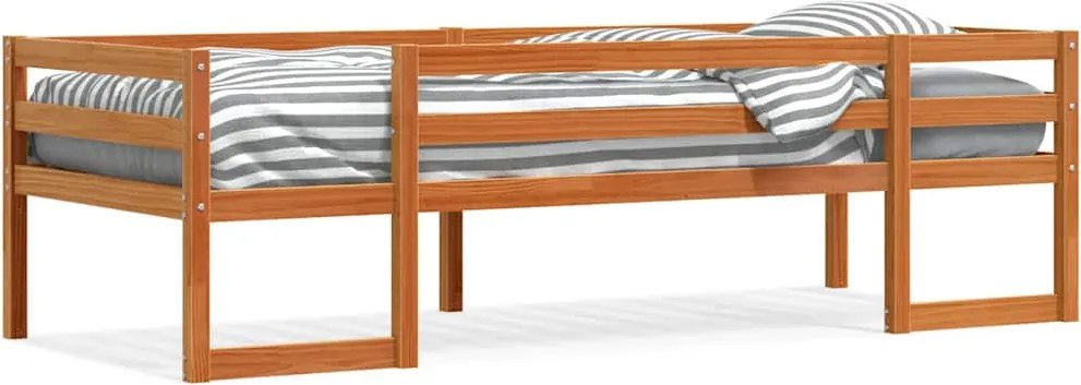 vidaXL Cadru de pat pentru copii maro ceruit 90x200 cm lemn masiv pin
