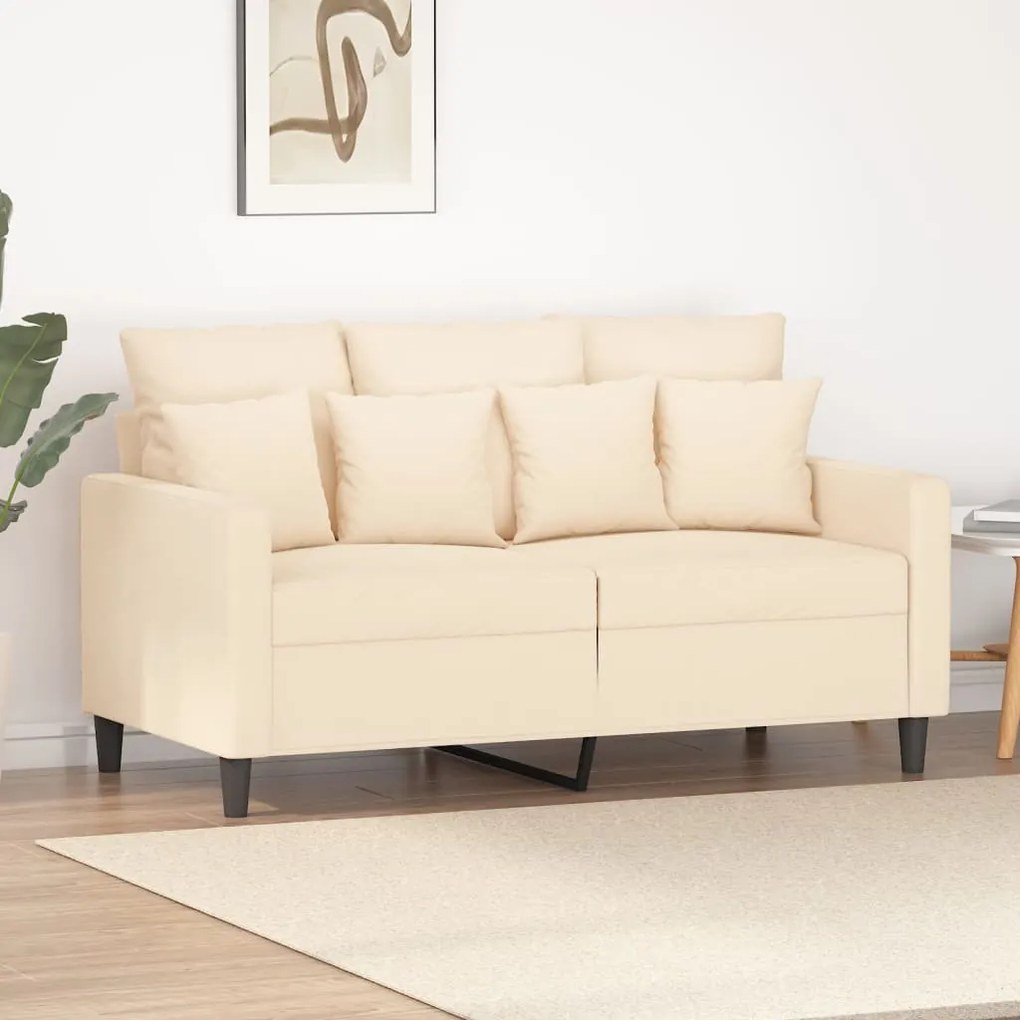 348873 vidaXL Canapea cu 2 locuri, crem, 120 cm, catifea