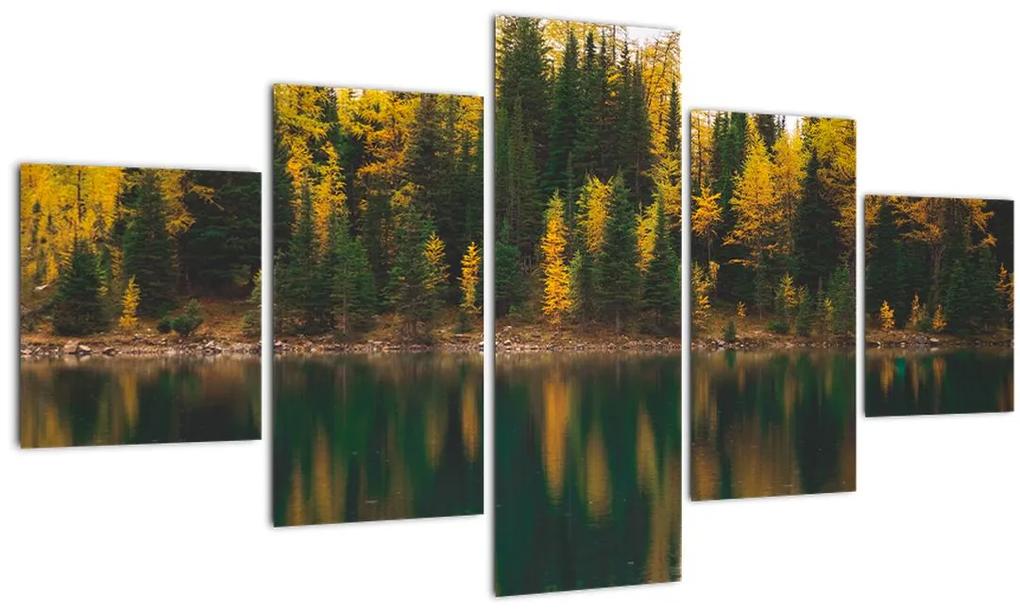 Tablou cu lac de pădure (125x70 cm), în 40 de alte dimensiuni noi