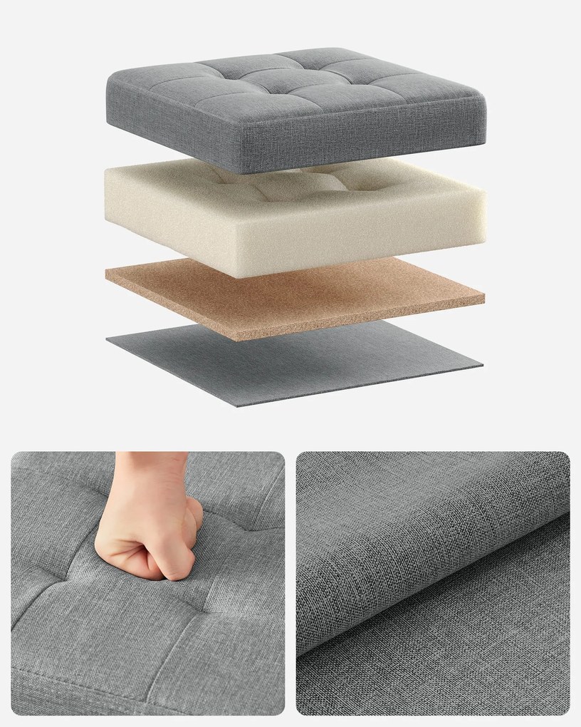 Taburet cu spatiu de depozitare OTTOMAN 30x30 cm, gri