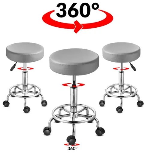 Deuba Scaun pe roți 50x51-65 cm - gri
