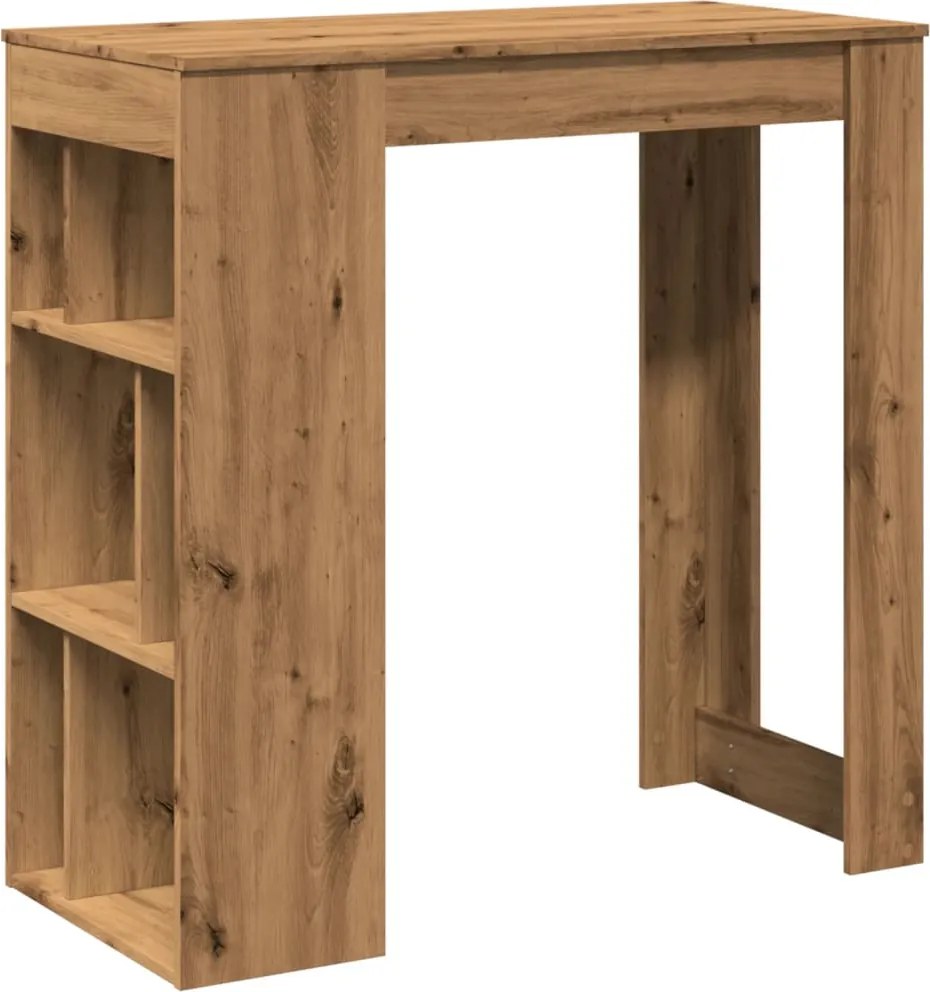 vidaXL Masă bar cu rafturi, stejar artizanal, 102x50x103,5 cm, lemn