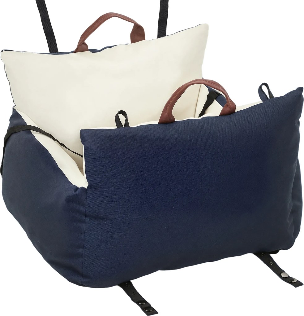 Scaun Auto PawHut pentru Câini Mici cu Lesă de Siguranță, Detașabil și Lavabil, Albastru | Aosom Romania