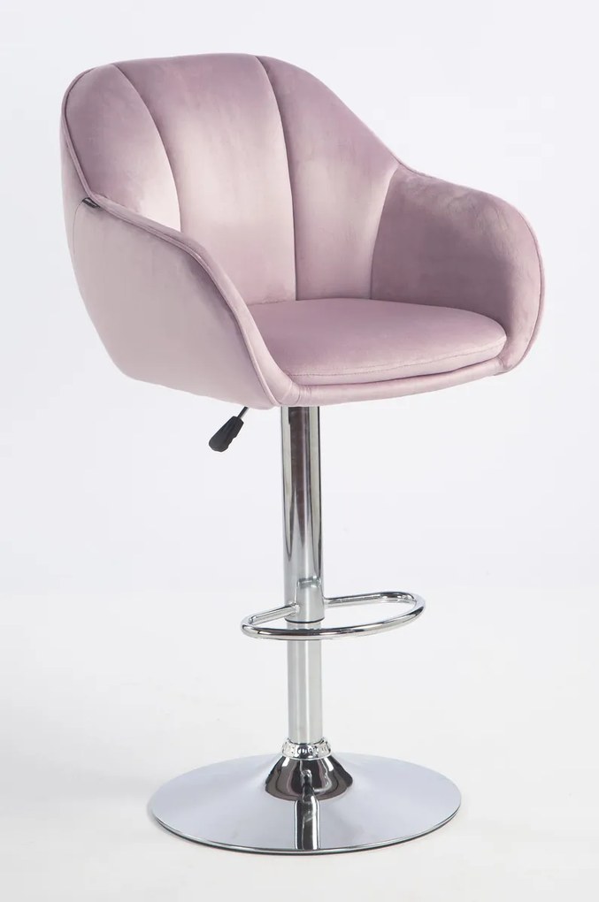 HR2055W Scaun Mov din Catifea cu Bază Cromata
