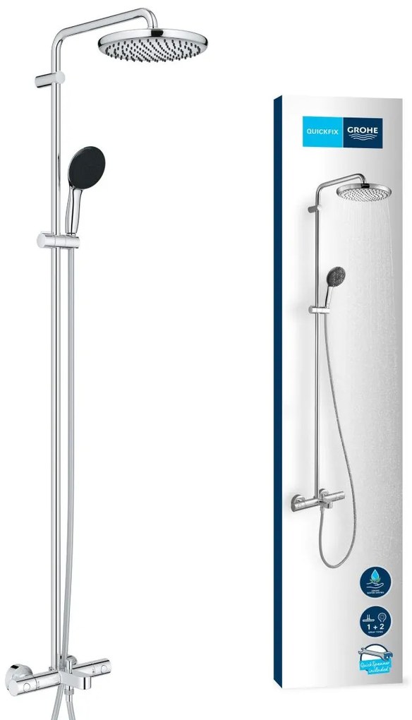 Grohe Vitalio Start System set cada si dus perete cu termostat da crom 26988001
