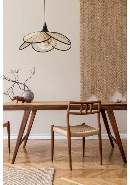 Pendul pe cablu FUME 1xE27/40W/230V Ø 45 cm negru/bej