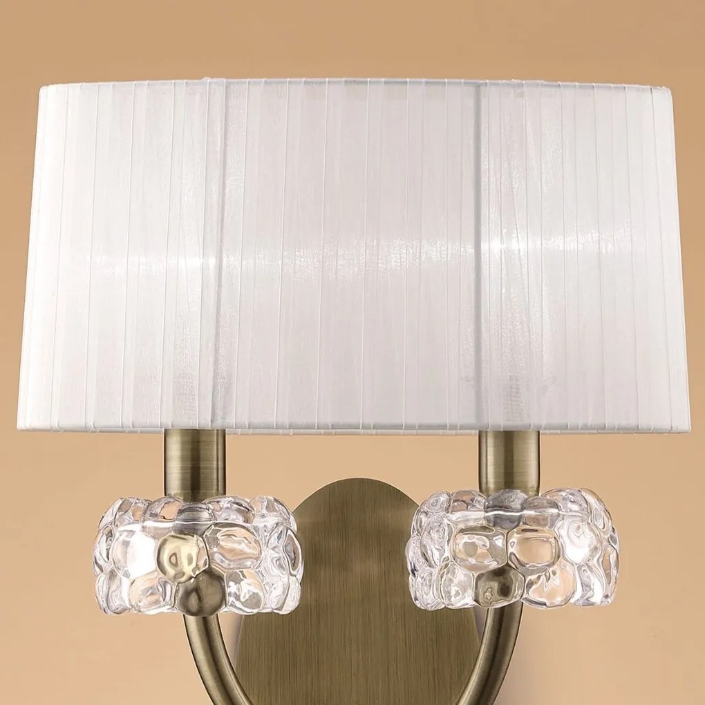 Aplica de perete clasica LOEWE antique brass/ abajur alb