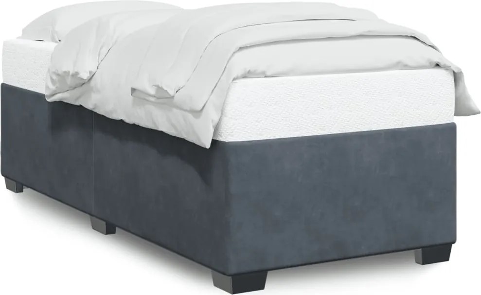 vidaXL Cadru de pat fără saltea, gri închis, 90x200 cm, catifea