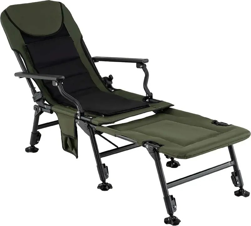 Scaun de pescuit mare cu suport pentru picioare