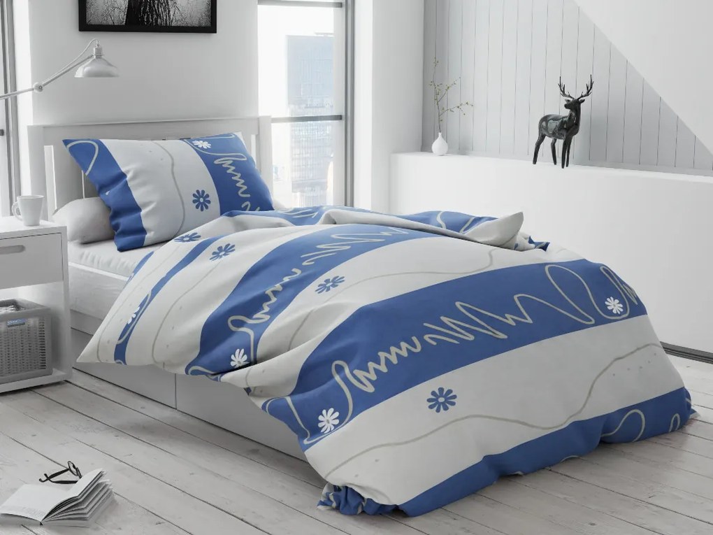 Lenjerie de pat din bumbac Culoare albastru, MOSTA Dimensiune lenjerie de pat: 70 x 90 cm | 140 x 200 cm