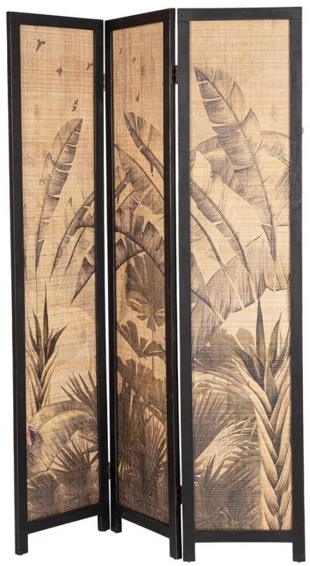 Paravan despartitor cu 3 segmente maro din Bambus, 120x2x180 cm, Nariko Bizzotto