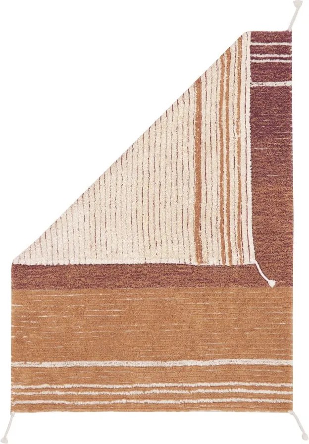 Covor cărămiziu din bumbac 170x240 cm Twin Toffee – Lorena Canals