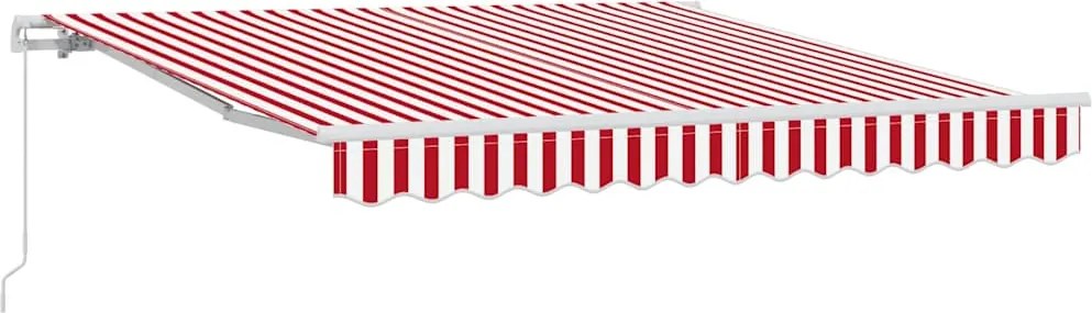 vidaXL Cortina Retractabilă Manual Roșu și Alb 300 x 250 cm