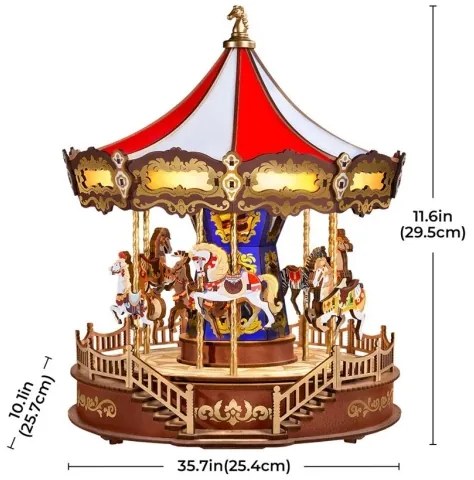 Puzzle 3D cutiuță muzicală RoboTime carusel clasic 5V