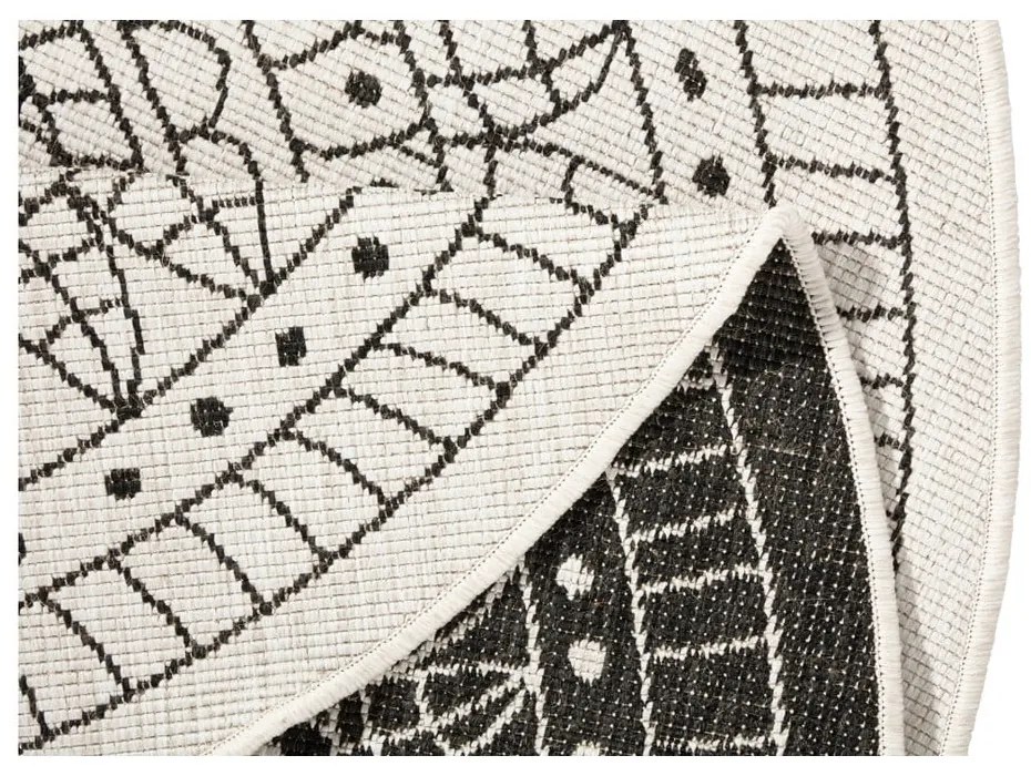 Covor adecvat pentru exterior NORTHRUGS Porto, Ø 200 cm, negru - crem