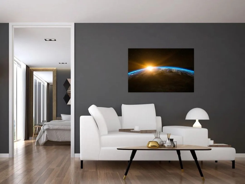 Tablou - Planeta Pământ și univers (90x60 cm)