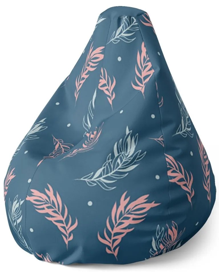 Sac de șezut Pear pene colorate, albastru