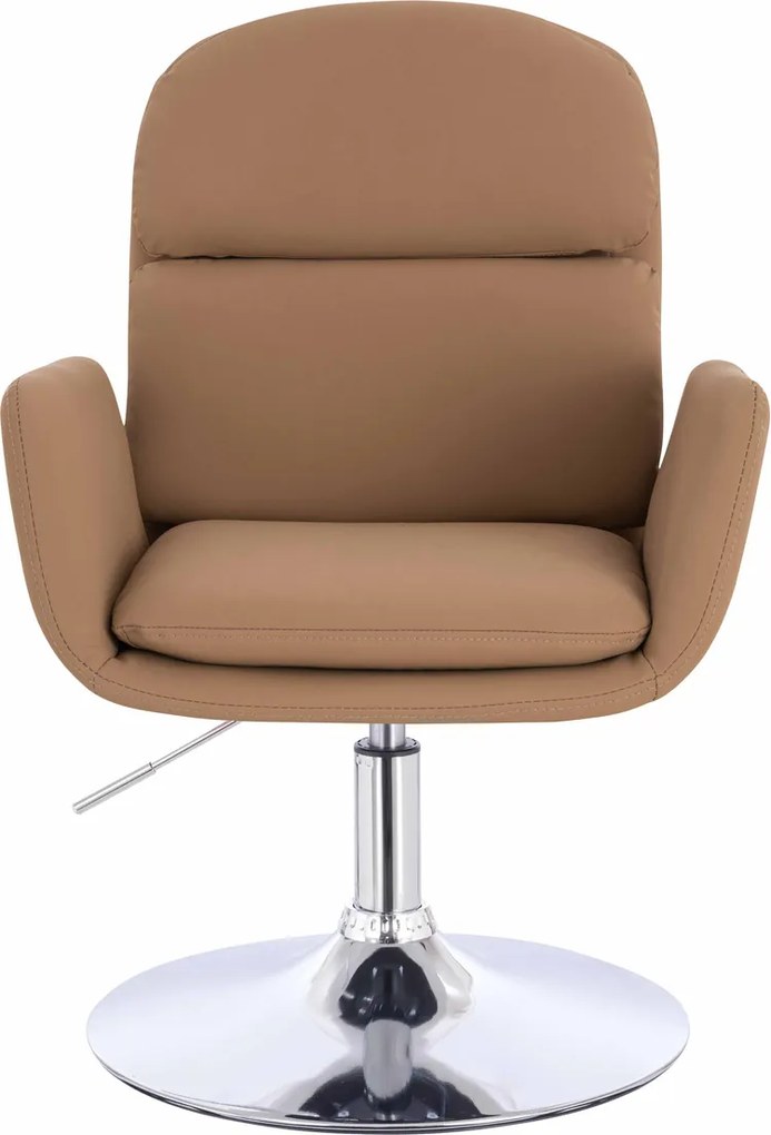 HR480N Scaun Caramel Piele Ecologica Premium Soft cu Bază Cromata