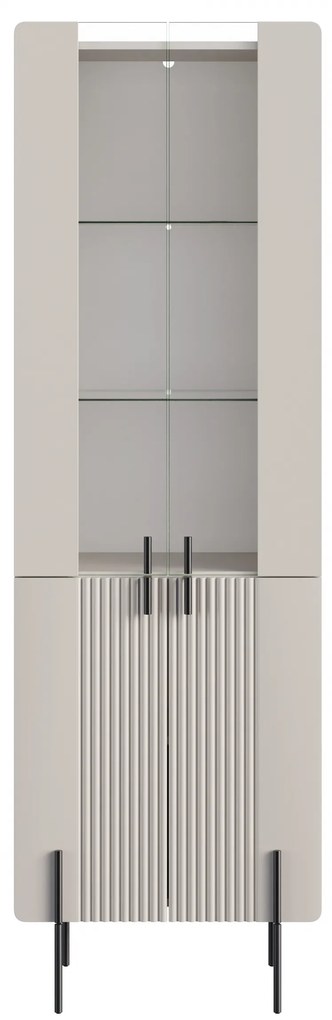 Vitrină cu patru uși Malmi 60 cm - cașmir / picioare negre