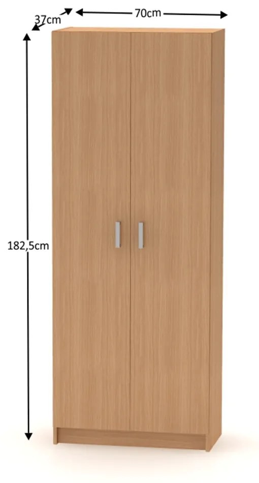 Dulap cu 2-usi, rafturi, fag, BETTY 7 NEW BE07-004-00