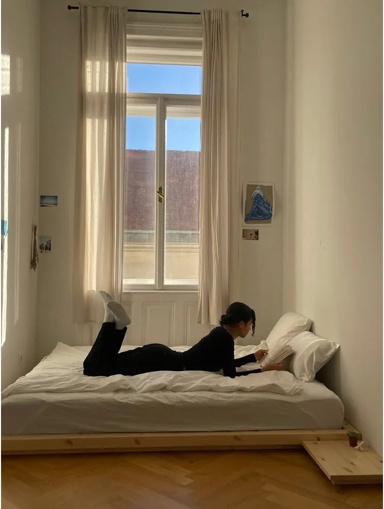 Pat matrimonial din lemn masiv de pin cu somieră 160x200 cm Dock – Karup Design