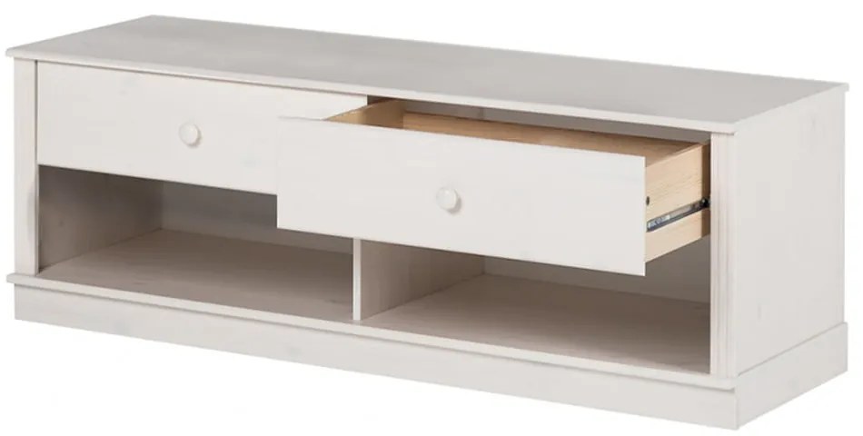 Comodă TV albă din lemn de pin 137x47 cm Anita – Støraa