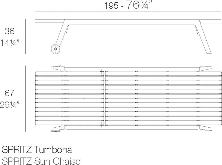Set de 4 sezlonguri moderne de exterior design premium SPRITZ