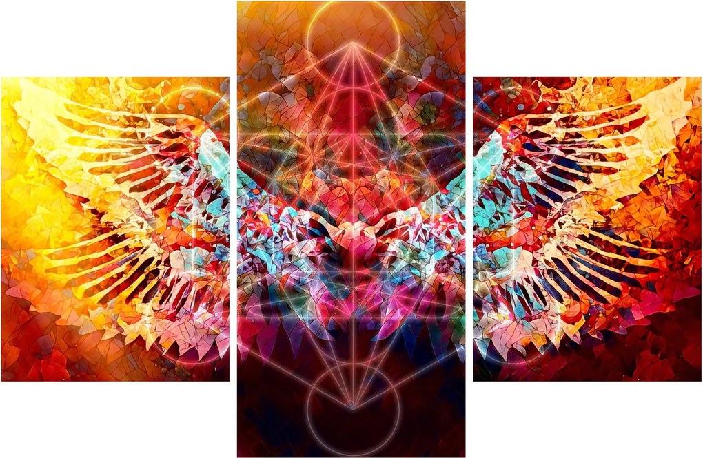 Tablou - Merkaba cu aripi, abstracție (90x60 cm)