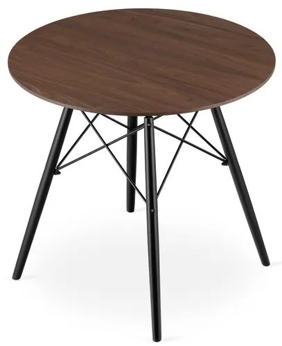Masa stil scandinav, Artool, rotund, MDF si lemn, maro rustic, 80x75 cm