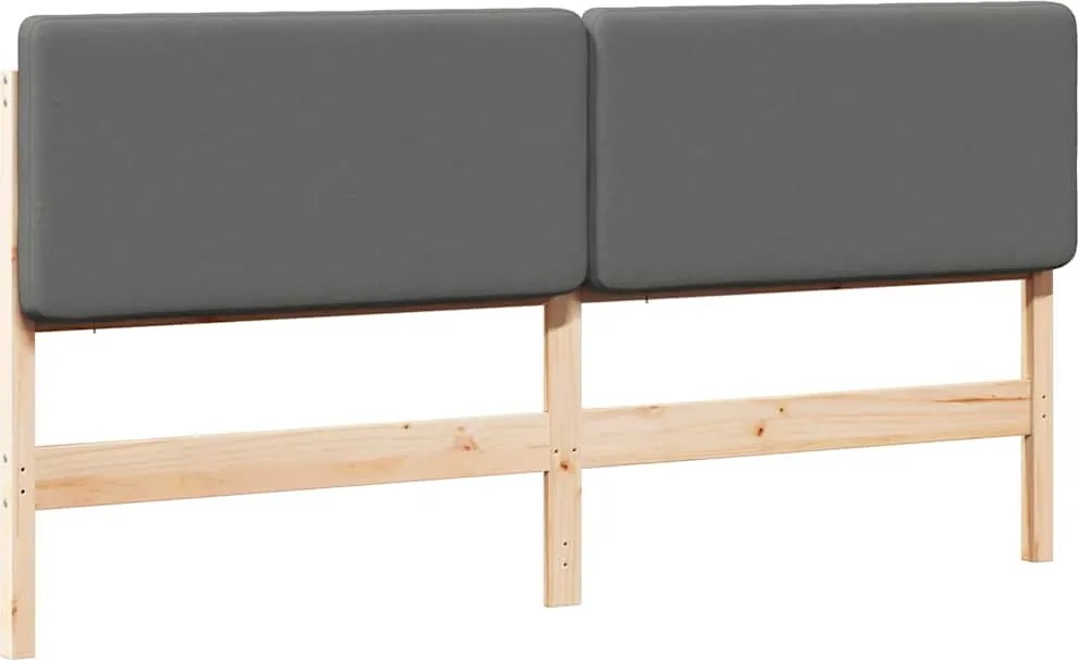 vidaXL Tăblie tapițată Maro și gri deschis 180 cm Lemn de pin masiv